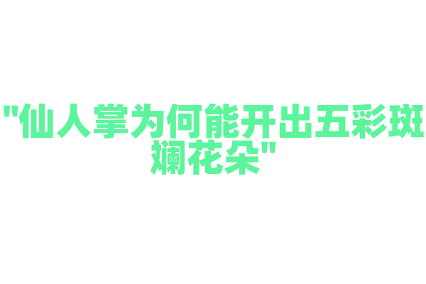 "仙人掌为何能开出五彩斑斓花朵"